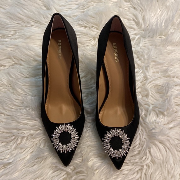 Very elegant Express high heel shoes size 10 brand new color black with silver - Picture 4 of 16